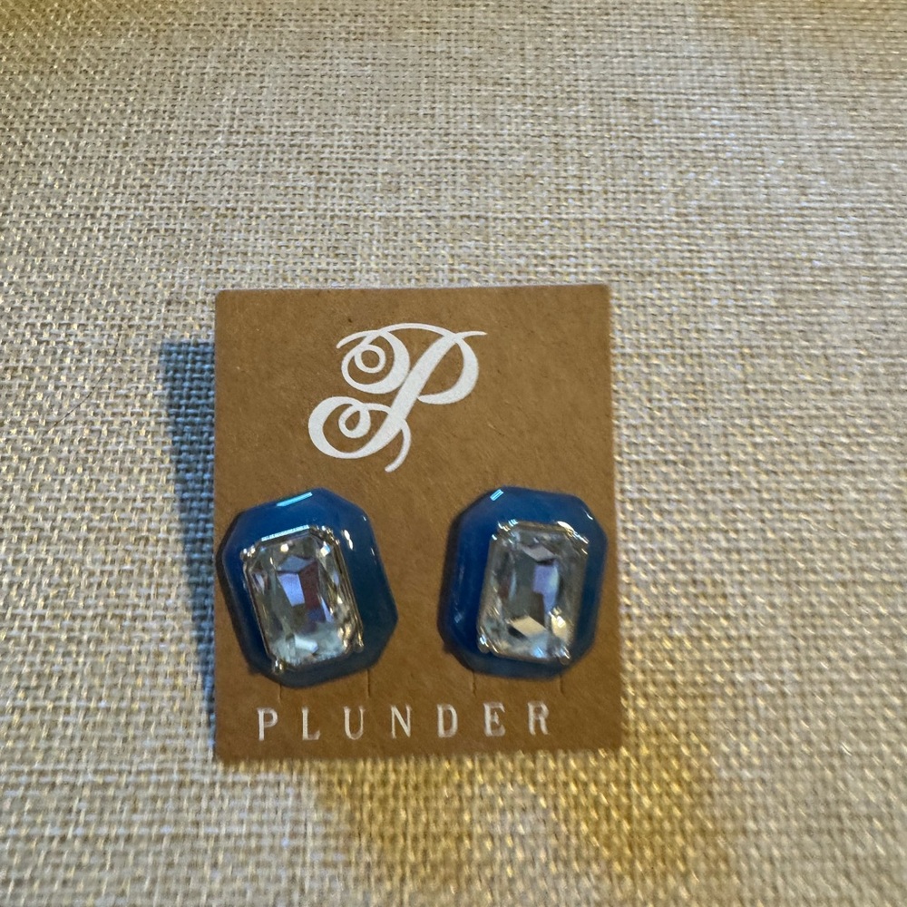 Plunder Blue and Silver Gemstone Earrings